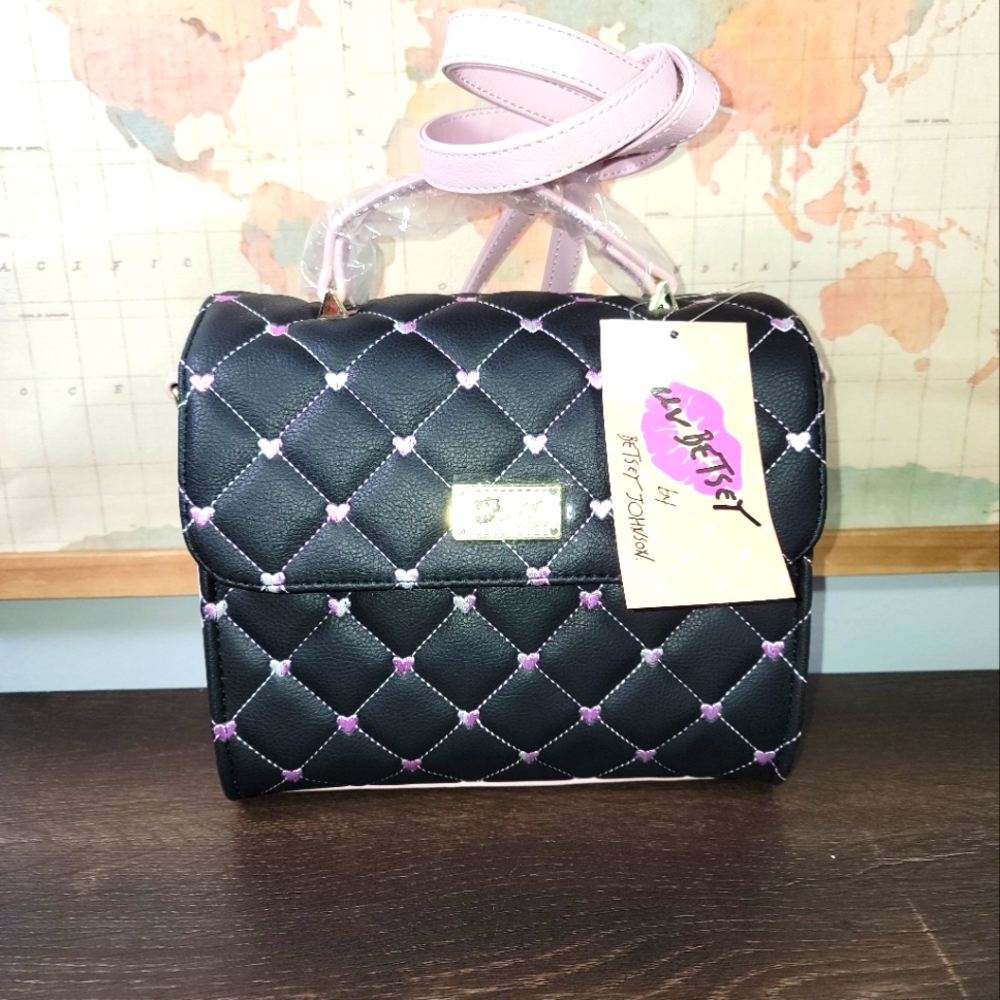 BRAND NEW LUV BETSEY Pink & Black Crossbody LBADDY Purse